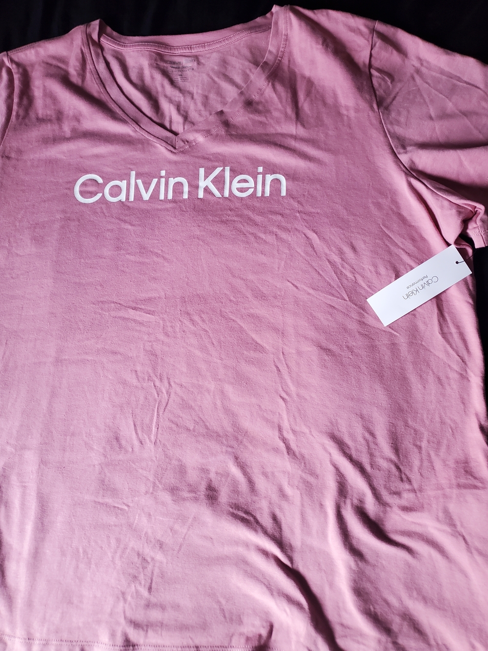 Calvin Klein Pink V-Neck Logo Tee
